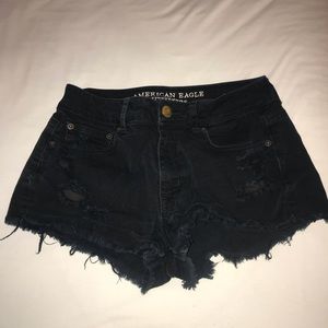 Black American Eagle Black High Rise Shorts